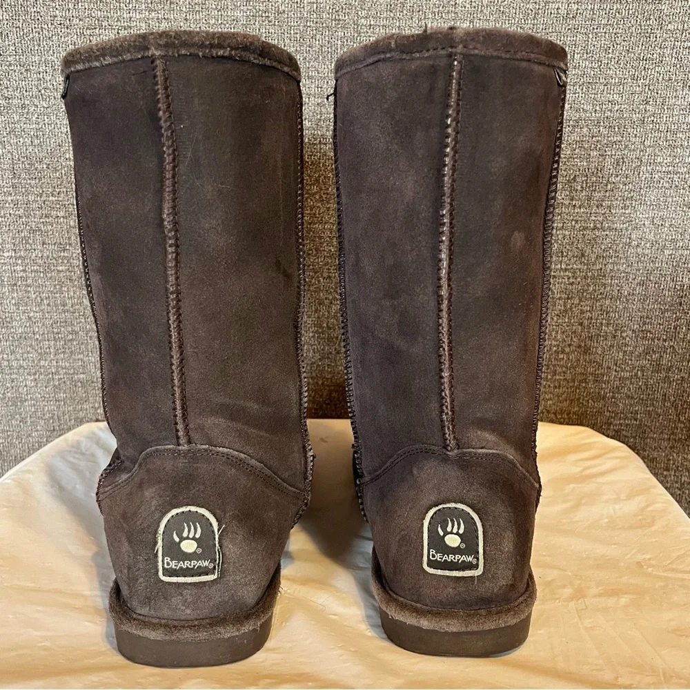 BearPaw Women’s Elle Tall Classic Brown Suede Boots Sz 11 Winter Preppy Comfort‎